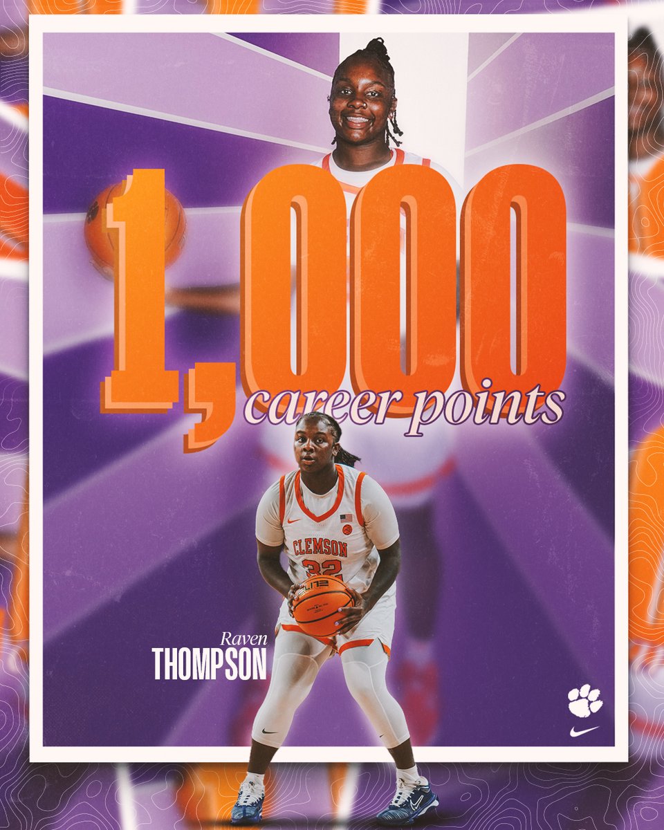 ClemsonWBB's tweet photo. RAVEN! 1,000 CAREER POINTS! 🥳 https://t.co/hspcjbiusj