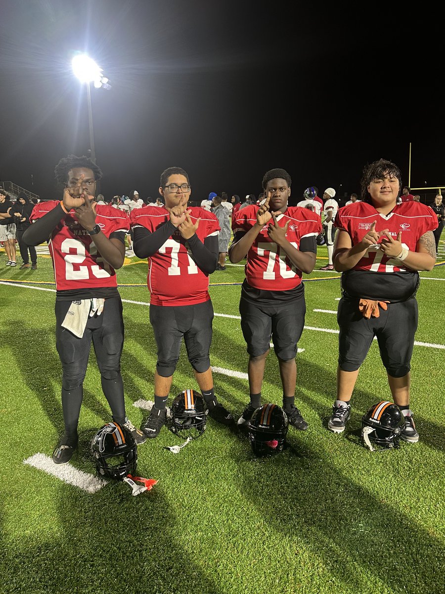 CoachAustinV's tweet photo. Proud of these four young men representing @JIL_Football last night at the Palm Beach County All-Star game!! Also Congrats to @JudesDorleus for being a scholarship recipient after the game!!! @officialcarsen_ @sstephen70 @JILHSOFFICIAL @coach_Dub_JIL @CoachDWill85 https://t.co/doch9eV7CI