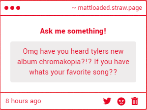 __M4TT__'s tweet photo. I actually have heard the new album! I love Rah Tah Tah, Noid, Like Him and Thought I Was Dead.
https://t.co/hHEQhCmkbs https://t.co/R1icKScd6Q