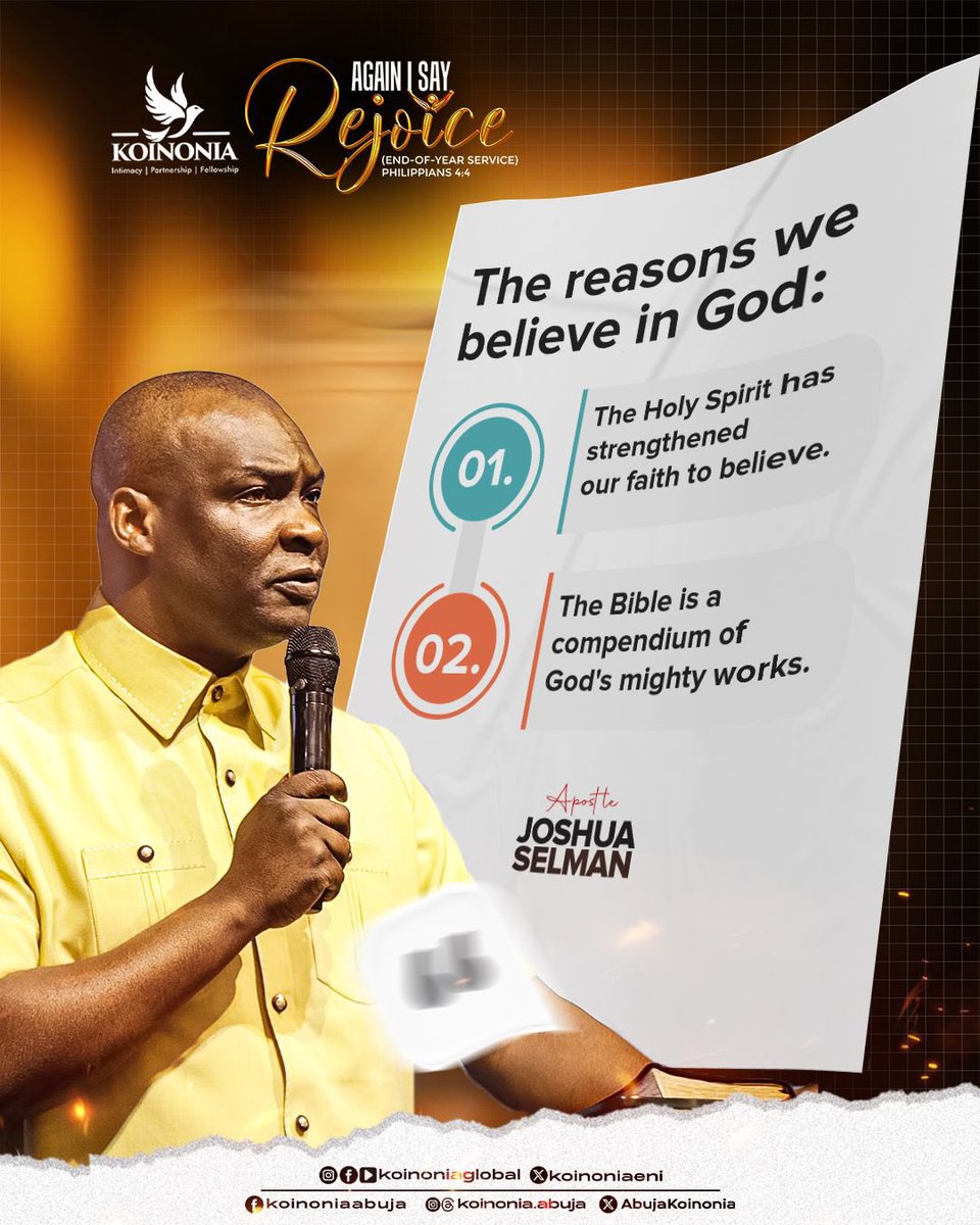 koinoniaeni's tweet photo. #ApostleJoshuaSelman
#AgainISayRejoice
#Koinonia2024EndOfYearService
#KoinoniaAbuja
#KoinoniaGlobal https://t.co/CDs2xmEUJv
