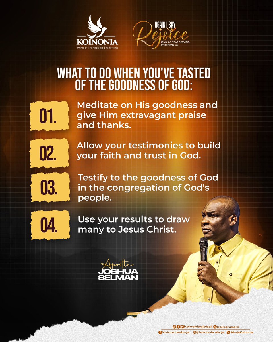 koinoniaeni's tweet photo. #ApostleJoshuaSelman
#AgainISayRejoice
#Koinonia2024EndOfYearService
#KoinoniaAbuja
#KoinoniaGlobal https://t.co/qKJUZFnUlY