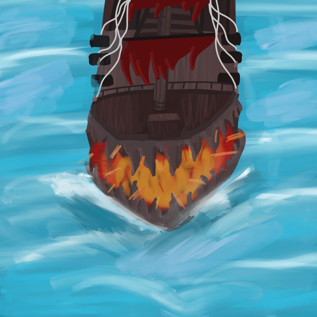 Tried drawing The Burning Blade and I think it came out pretty good 🤔
#SeaOfThieves