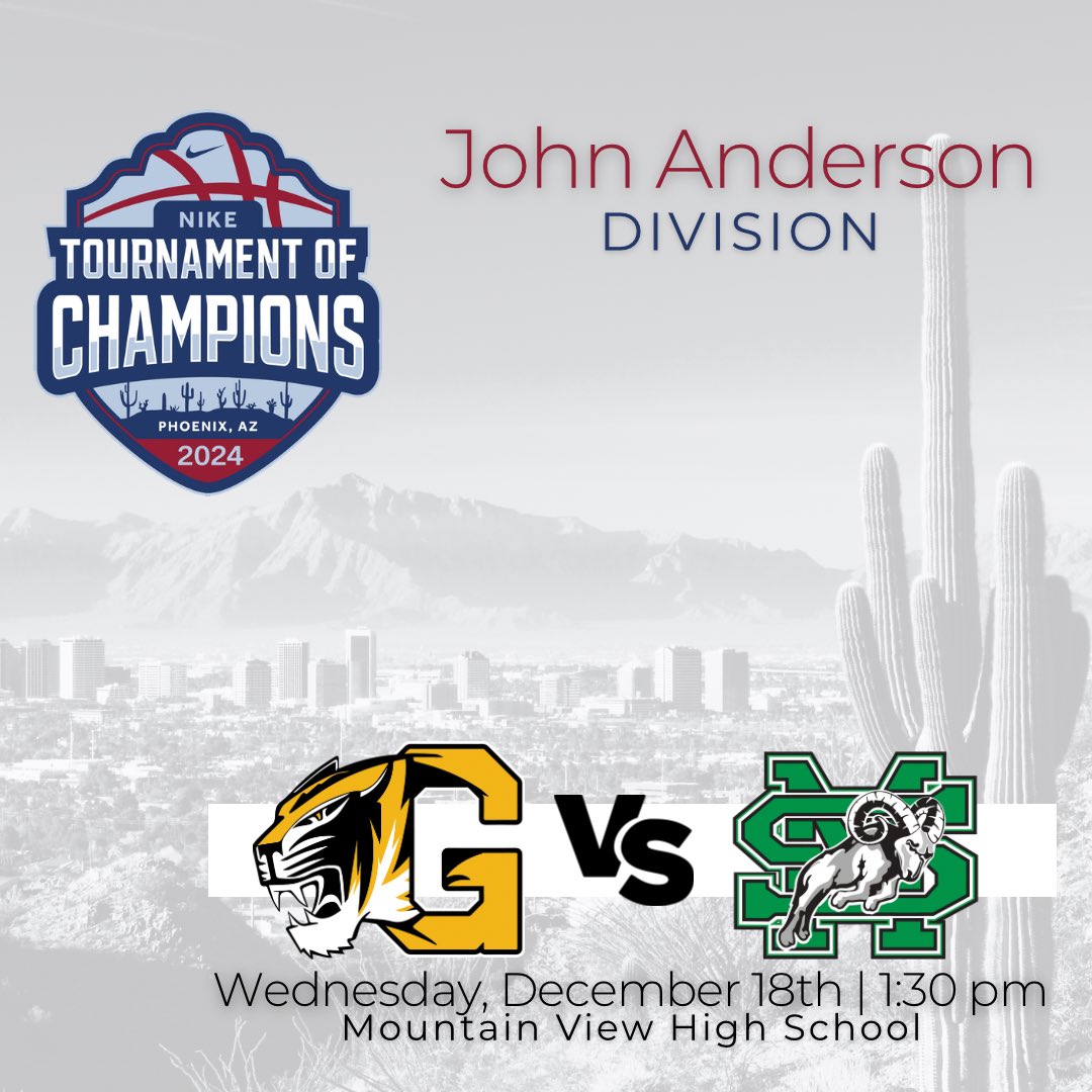 Exciting week ahead of us as we play in the Nike Tournament of Champions, December 18-21st! First up we take on California powerhouse, St. Mary’s (Stockton). All games for the John Anderson bracket are held at Mountain View High School.