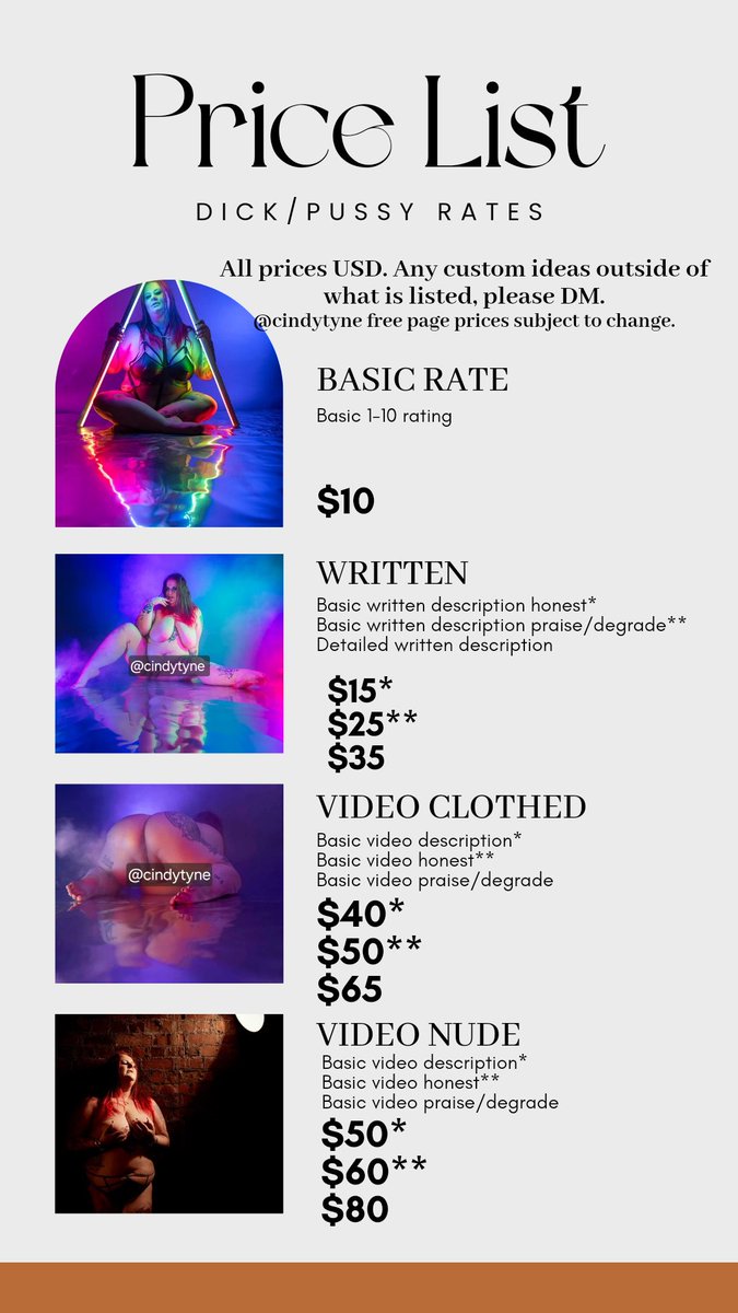 Updated price lists for 2025
These prices are decreased on my VVIP pages. Links below.
DM with payment ready only.