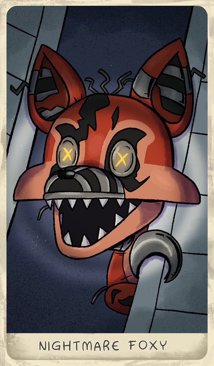 Nightmare Foxy @hexbrand card and plush fan concept #fnaf