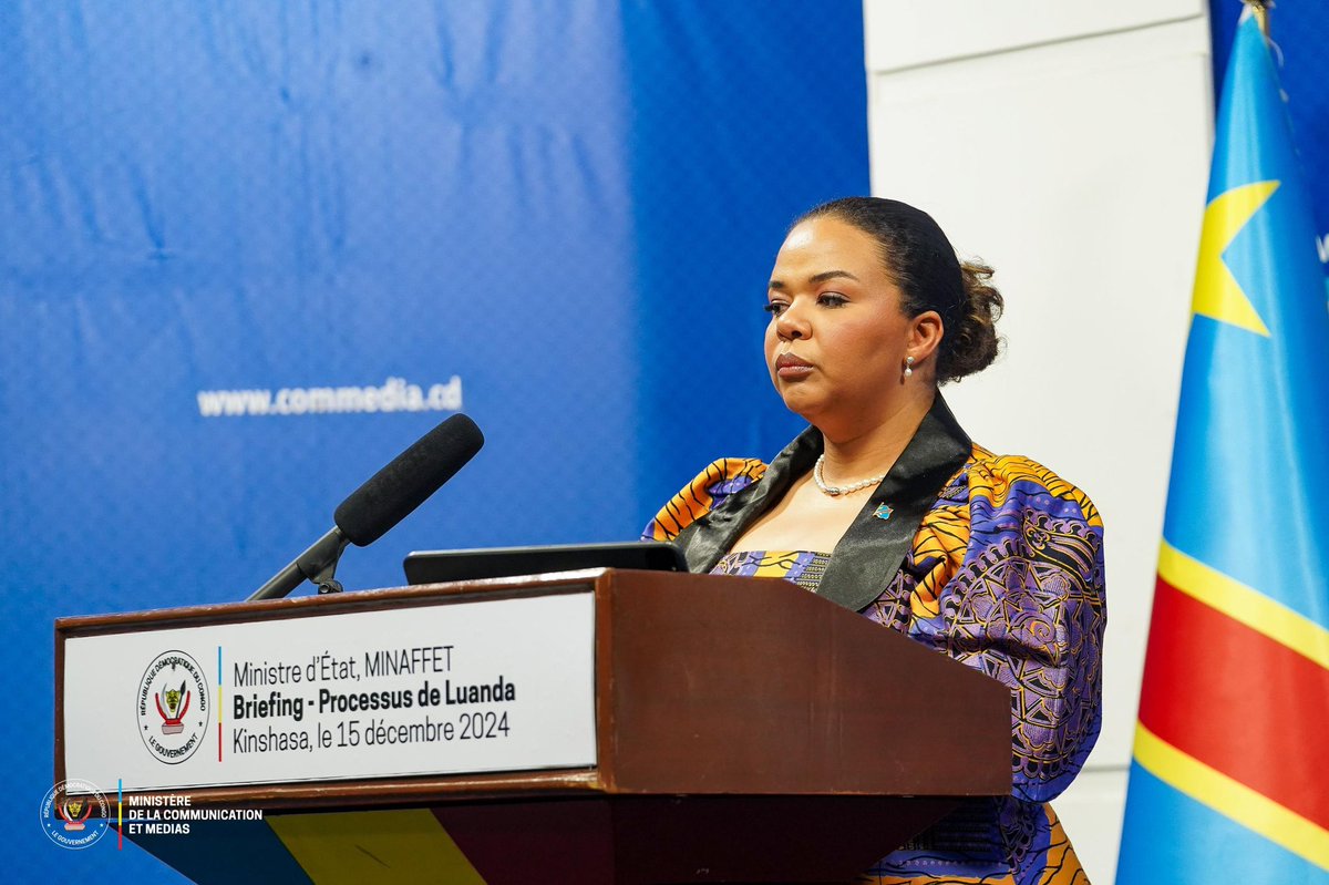 KivuMorningPost's tweet photo. #ProcessusdeLuanda | La ministre des Affaires étrangères, Thérèse Kayikwamba Wagner, rejette la position du Rwanda, qui plaide pour un dialogue entre la RDC et le M23. Elle rappelle que le M23, initialement inclus dans le processus de Nairobi, s’est auto-exclu en reprenant les armes. La RDC réaffirme son engagement pour une paix durable, sans concession au terrorisme.