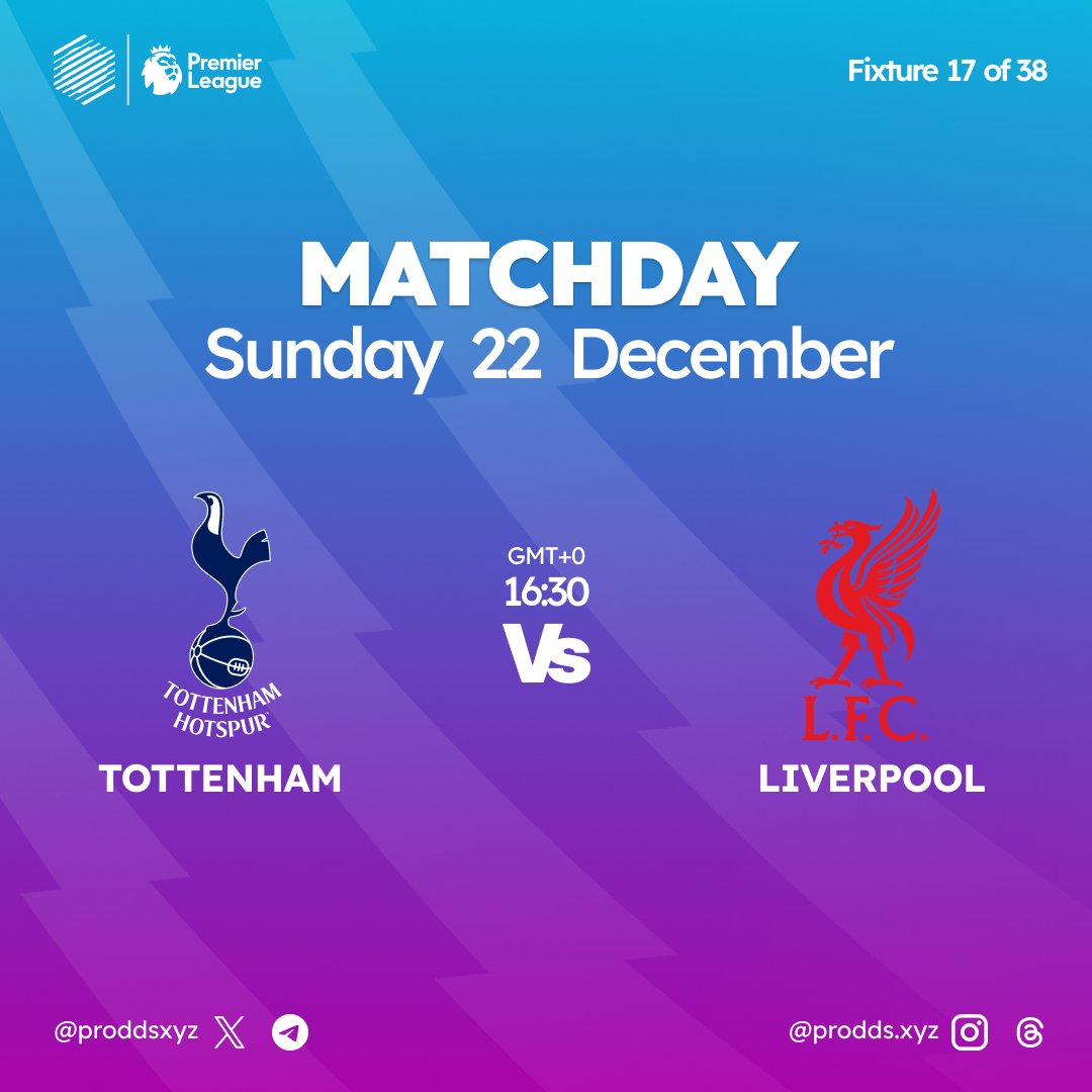 xbeefi's tweet photo. The 2nd 50 USDT #giveaway is live! ๐ฐ๐ค
Predict Tottenham vs. Liverpool on 22 Dec 2024, 16:30 GMT.
Be 1 of 5 lucky winners to receive 10 USDT! Submit your guess on our TG before the poll closes on 22 Dec 2024, 16:15 GMT! ๐
#FootballPredict #Prodds https://t.co/Mgz45p8oMV