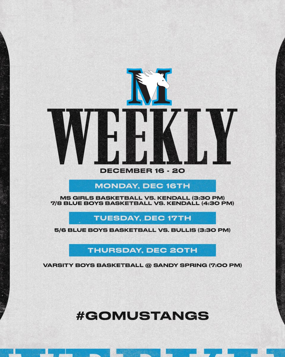 This Week at #McLeanSchool -- Come out and support our student-athletes and coaches.

Go Mustangs!