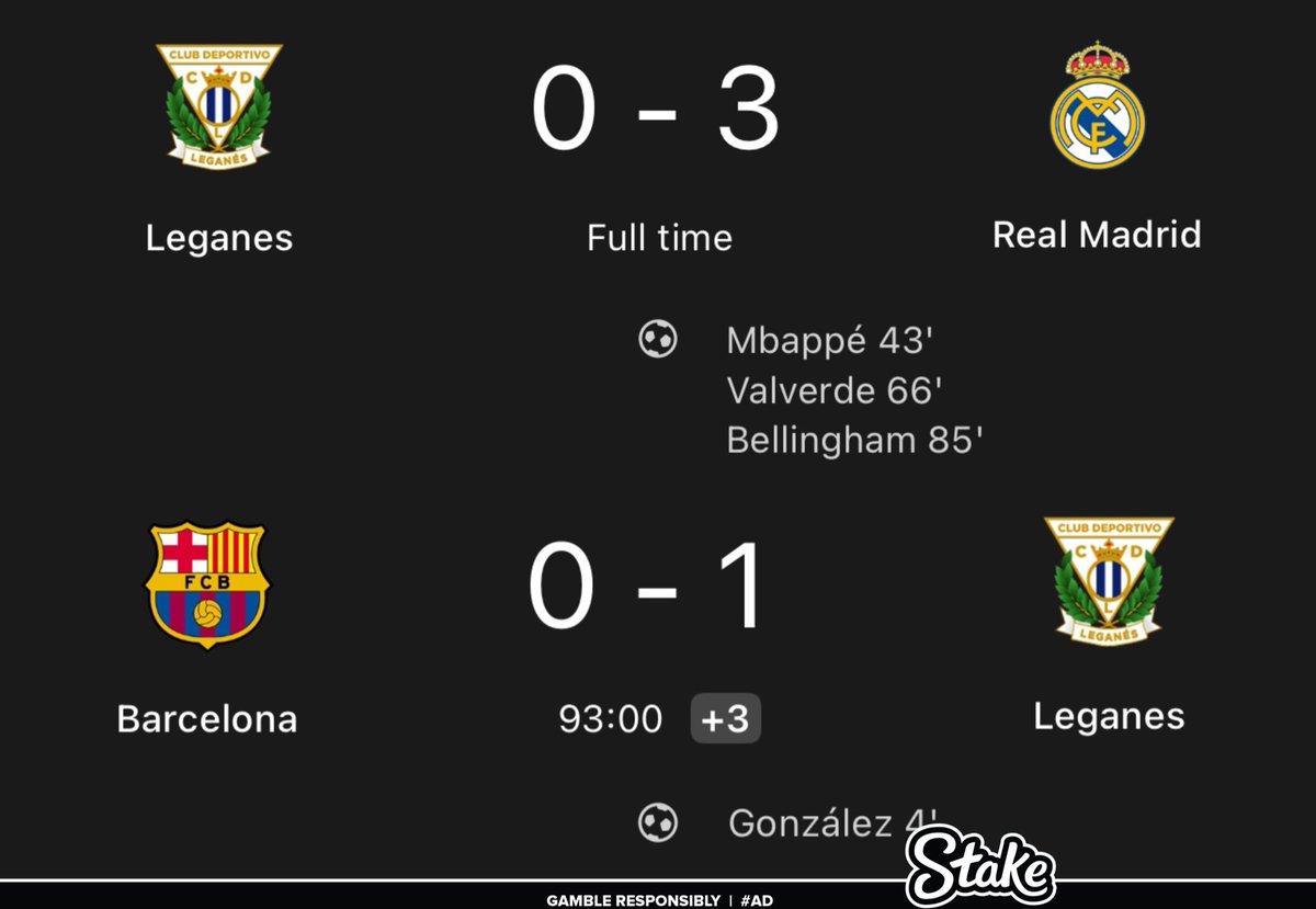 DarrylRMFC's tweet photo. Beating Leganes isn’t for everyone 😂😂👋🏻 https://t.co/IWAXiwi3uz