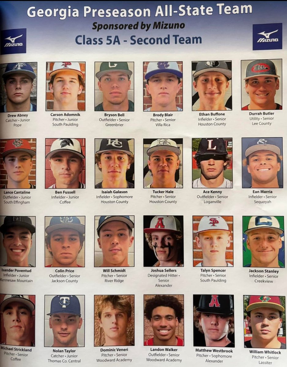 Excited to be named to the Georgia Preseason All-State Team by GA Dugout Preview Magazine     <a href="/RRHS_Baseball/">River Ridge Baseball</a>