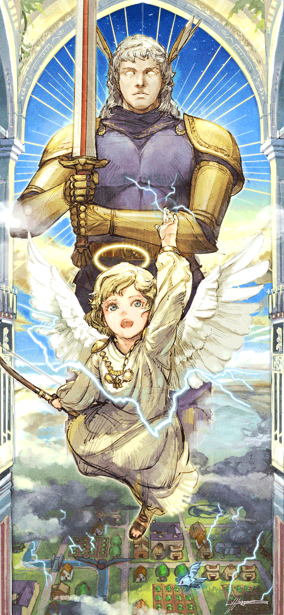 【祝！34周年🎉】

1990年12月16日『 #アクトレイザー 』が発売されました。今日が発売記念日です。

デザイナーの長谷川靖さんの記念イラストでお祝いです。※スマホ壁紙サイズです！

本作のリマスター『アクトレイザー・ルネサンス』もよろしくお願いいたします。

sqex.to/dFnFR