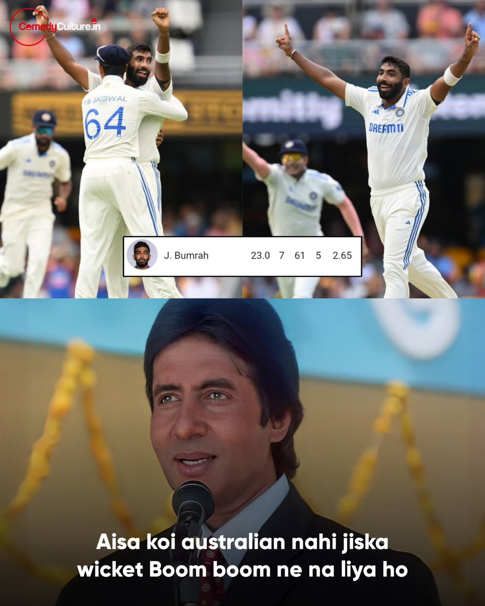 Motivation69862's tweet photo. We knew only boom boom can do it 😂🔥
#INDvsAUS #INDvsAUS https://t.co/hgsmWW7pOF