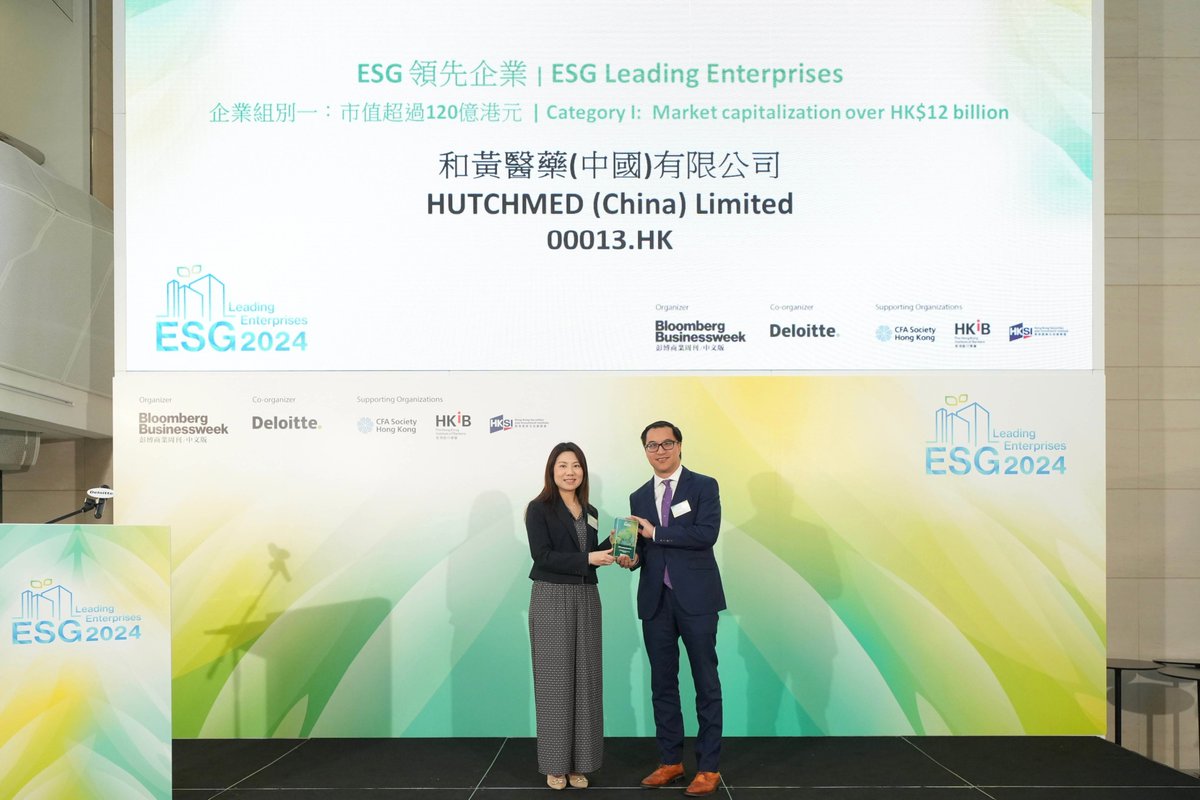 HUTCHMED is honored with several accolades across multiple categories in the ESG Leading Enterprises 2024 campaign by Bloomberg Businessweek, including ESG Leading Enterprise, Leading Social Initiatives, and Special Category: Sustainable Supply Chain  linkedin.com/feed/update/ur…