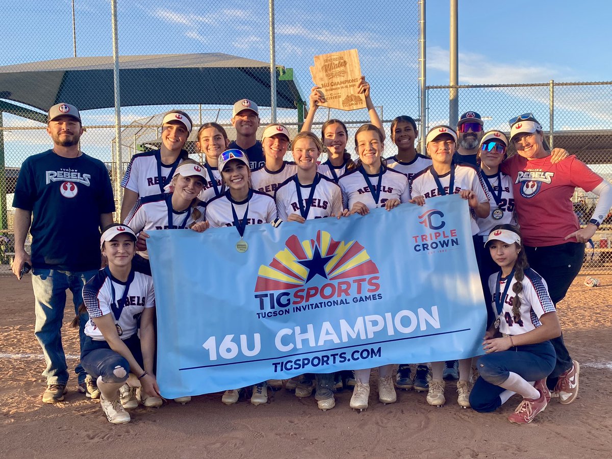 Great job Tucson Rebels Wild Sztan on winning TIG - Club Softball 16U Winter Championship. Went 6-0, out scoring teams 65–18 to secure $1500 for a future <a href="/TCFastpitch/">𝐓𝐞𝐬𝐥𝐚 𝐍𝐞𝐰𝐬</a> 2025 event. Perfect way to go into the break.