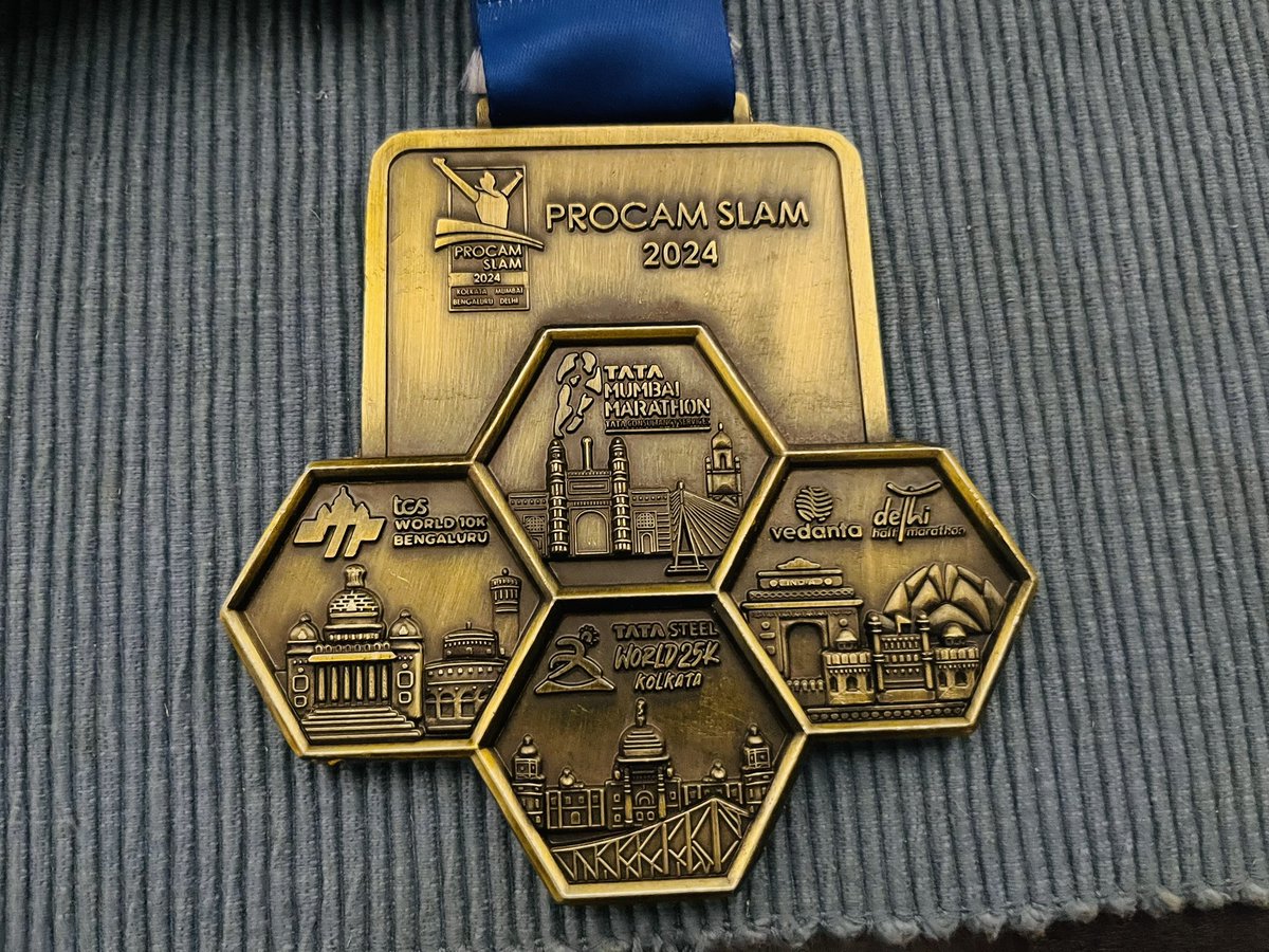 KotwalRikesh's tweet photo. Procam Slam 2024 ✅
Happy to have completed my 2nd Consecutive Procam Slam by finishing 25k at Tata Steel Kolkata 2024.
Strongest finish once again in Kolkata and also managed to finish all legs better than last year.
Lovely race, great weather #TSK25k
Onwards & upwards 💪🏻 https://t.co/RP8MAtg1Mp