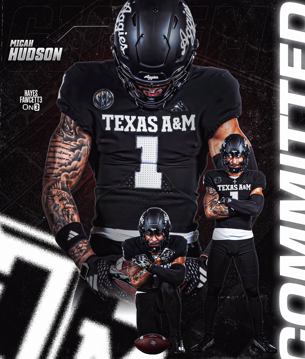 BREAKING: Former Texas Tech WR Micah Hudson has Committed to Texas A&amp;M, he tells @on3sports

The 6’0 203 WR from Temple, TX will have 3 years of eligibility remaining 

Ranked as a Top 3 Player in the Portal (On3 Industry)

on3.com/db/micah-hudso…