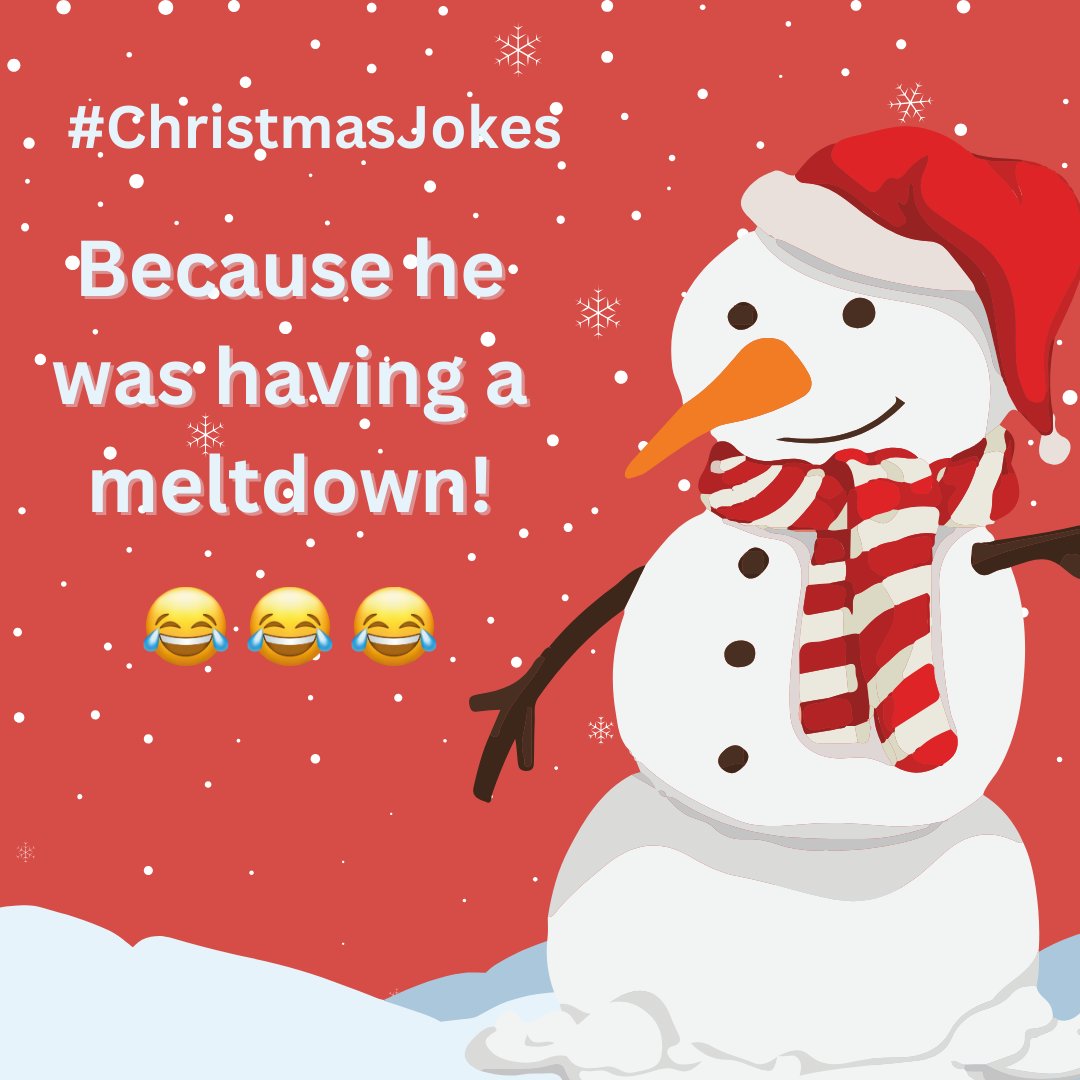 DigiDownloads's tweet photo. Why did the snowman go to therapy?😂❄️

A little winter humor to brighten your day! Share the laugh.🎄

#ChristmasJokes #HolidayHumor #SnowmanJokes #WinterLaughs #ChristmasCountdown https://t.co/uLfR2fMSbN