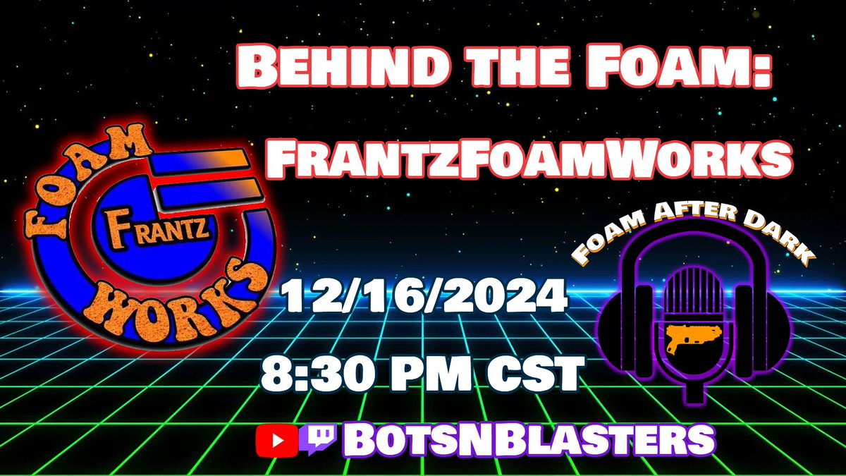 botsnblasters's tweet photo. Join us on Monday Night! Will have FrantzFoamWorks on as a guest talking about his history in the hobby and current projects he has been working on!

https://t.co/8u0pSrPDZI
https://t.co/P6hdlNBGMf

#nerfpodcast #podcast #twitch #youtube #Spotify #FrantzFoamWorks #nerf https://t.co/p1DWQaabm4