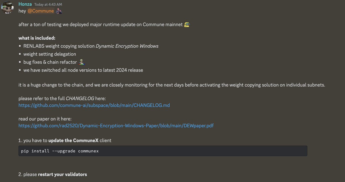 modchainhub's tweet photo. big updates on @communeaidotorg as we move ahead to solve the issue of weight-copying.
#ComStats will fully align these new updates. $COMAI https://t.co/xZnGwL7DPm