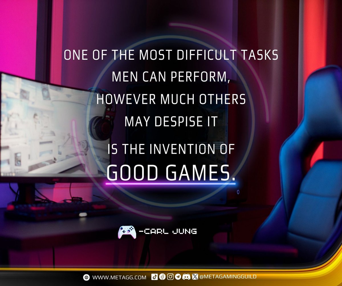 MetaGamingGuild's tweet photo. 🎮 Fuel your week with MGG gaming quotes. Stay motivated and keep grinding! 💪🏻
Follow for more: https://t.co/D3HpDL0qbA
#gamer #gamingquote #GameFi #MGG #MetaGamingGuild https://t.co/L0YP7edB8k