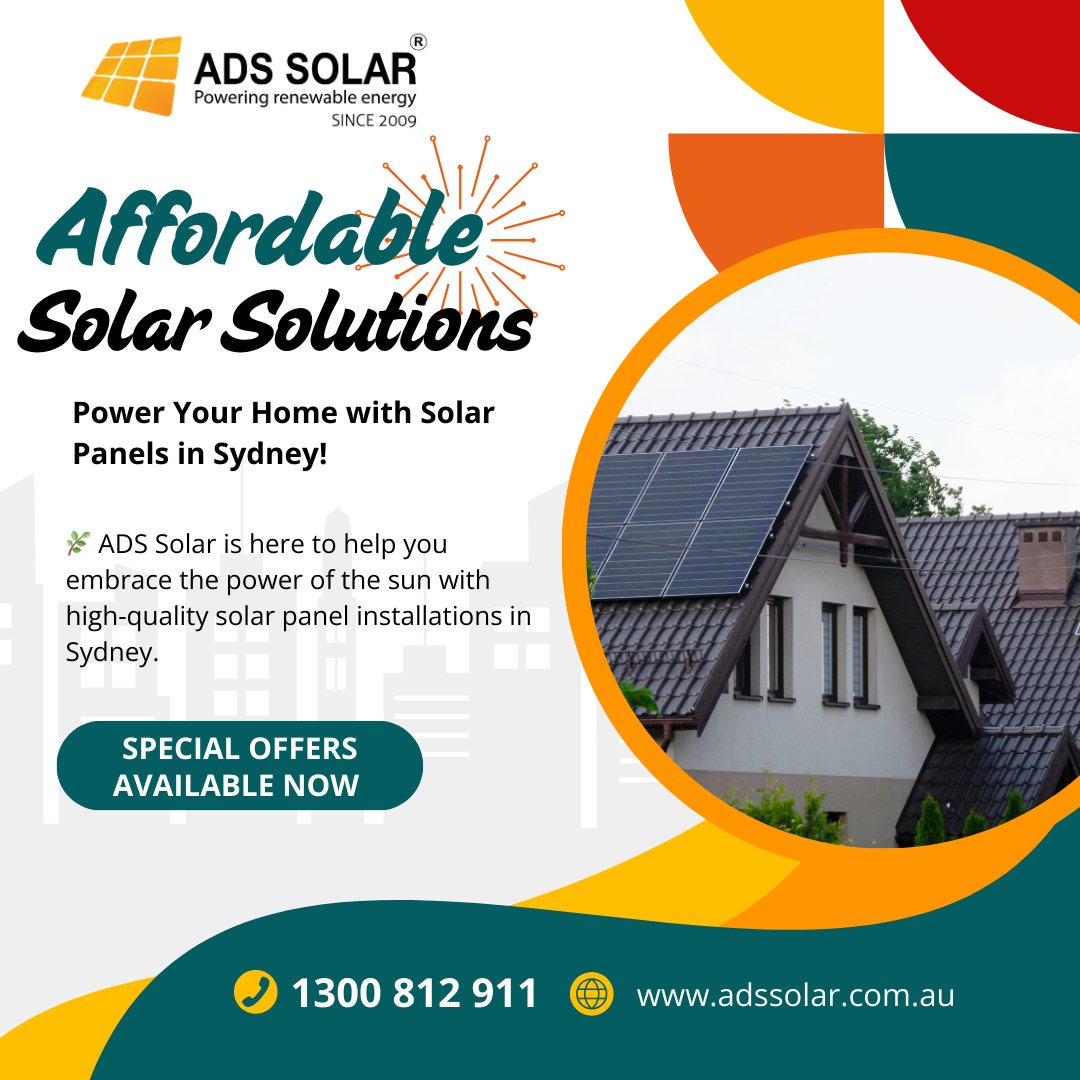 ADSSolar's tweet photo. 🌿 ADS Solar is here to help you embrace the power of the sun with high-quality solar panel installations in Sydney.
https://t.co/6LOZlgC5cY
#SolarPanelsSydney #ADSSolar #RenewableEnergy #GreenLiving #SaveWithSolar https://t.co/HRmr3U2JVB