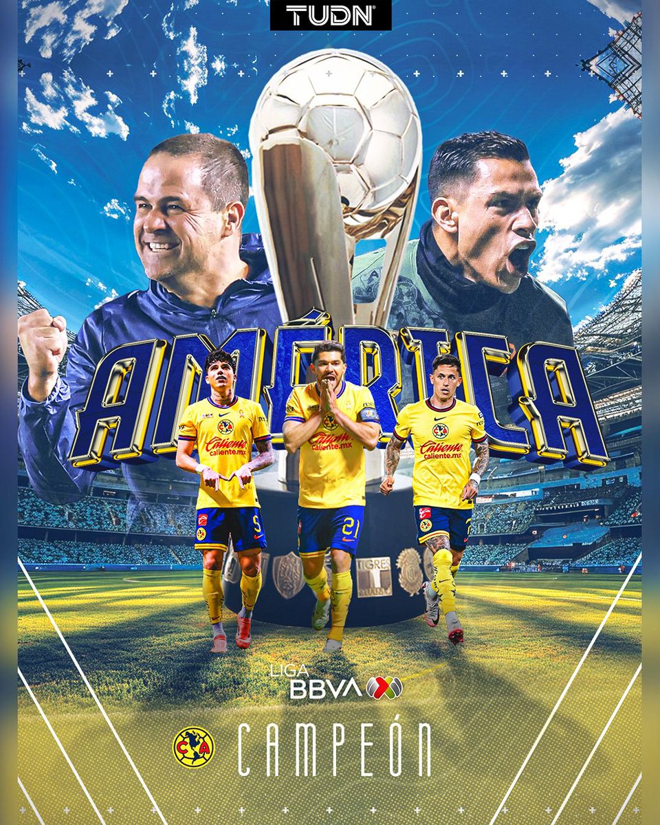 👑🦅¡TR1⃣C6⃣MPEONES! ¡TR1⃣C6⃣MPEONES!👑🦅 ¡TR1⃣C6⃣MPEONES!👑🦅

<a href="/ClubAmerica/">Club América</a> logró clasificarse al Play-In derrotó al uno y dos de la tabla accedió a la Gran Final ¡E HIZO HISTORIA!😱😱😱 

De pie ante el primer tricampeón de nuestro futbol en los torneos cortos🫡😎🫰