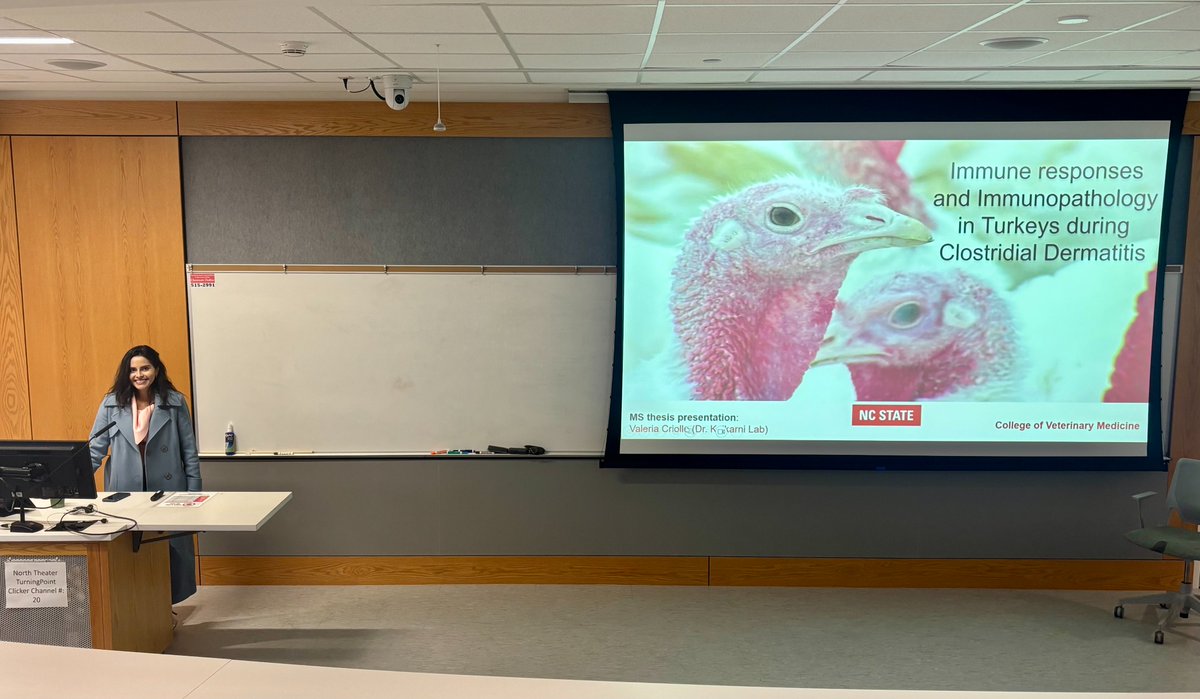 RaviKulkarniLAB's tweet photo. Valeria Criollo from our lab successfully defended her Master's work :Host immune responses during Clostridial Dermatitis in Turkeys"....Congrats https://t.co/5C3wE9sraP
