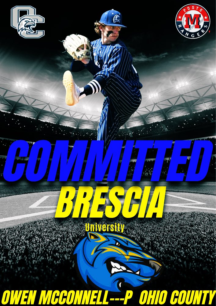 I am excited to announce my commitment to Brescia University to further my academic and athletic career. I want to give a huge thanks to <a href="/Hamilton03Casey/">Casey Hamilton</a> for giving me this opportunity to continue my baseball career. 🟡#GoBearcats#BlueCrew🔵
<a href="/BresciaBaseball/">Brescia Baseball</a>