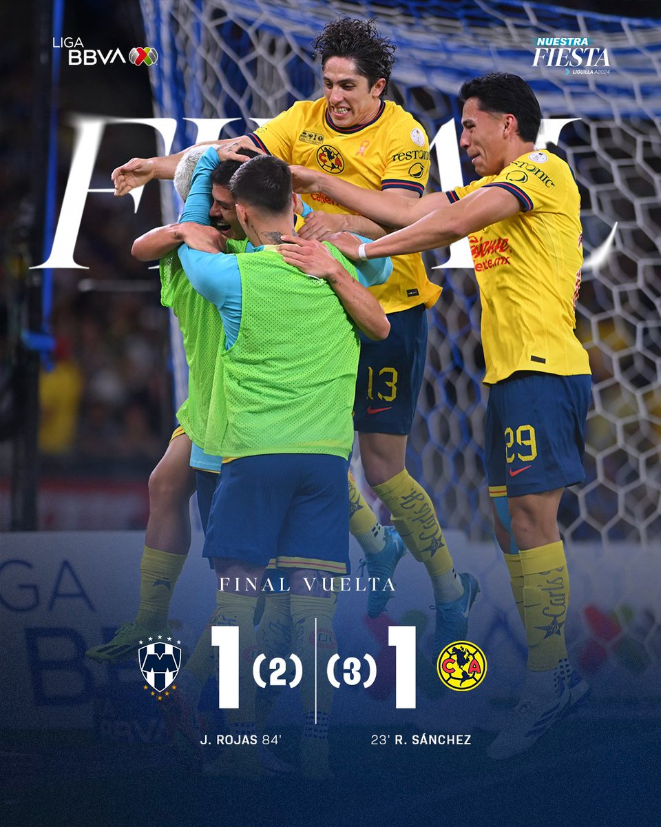 LigaBBVAMX's tweet photo. ¡Tenemos CAMPEÓN del #Apertura2024!🦅💛

El @ClubAmerica logra el histórico TRICAMPEONATO EN TORNEOS CORTOS.🏆

Ya son 16 estrellas para los de Coapa.
https://t.co/mQws6Hf9g2 📰✍🏼 https://t.co/UeaMM3sp5g