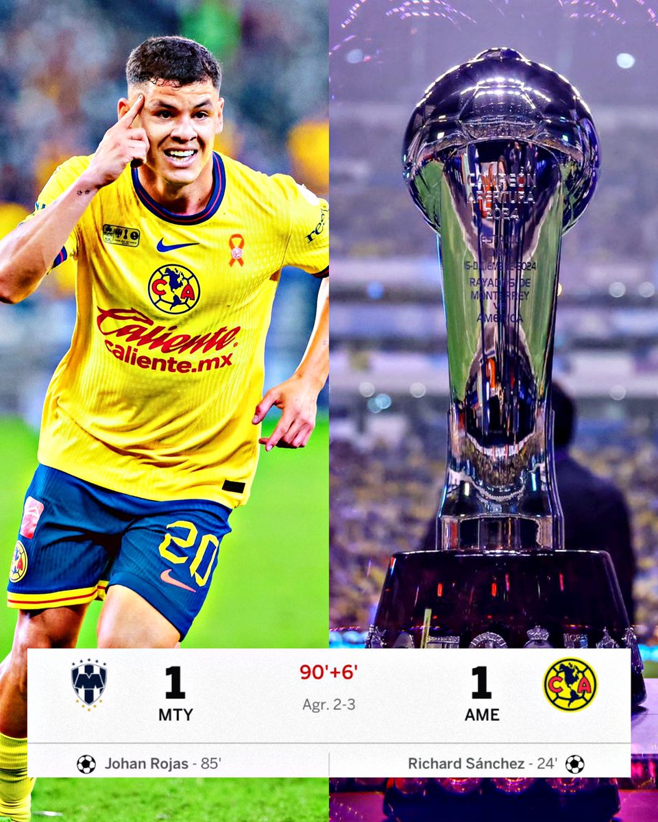 AllFutbolMX's tweet photo. 🤯🇲🇽 CLUB AMERICA ARE BACK-TO-BACK-TO-BACK LIGA MX CHAMPIONS! 🦅

THE 16TH LEAGUE TITLE HAS ARRIVED AND THEY COMPLETE THE THREE-PEAT! 🏆🏆🏆 https://t.co/Zg2MjXTCz4