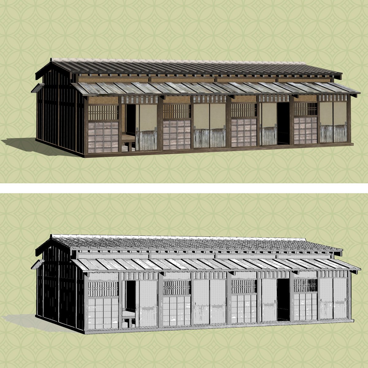 _shooogun's tweet image. 宣伝失礼します🙇♀️
【クリップスタジオ専用】
江戸裏長屋の3D素材(有償)を作りました!
よろしければぜひご活用ください😌
hara-kiri.booth.pm/items/6390645
assets.clip-studio.com/ja-jp/detail?i…