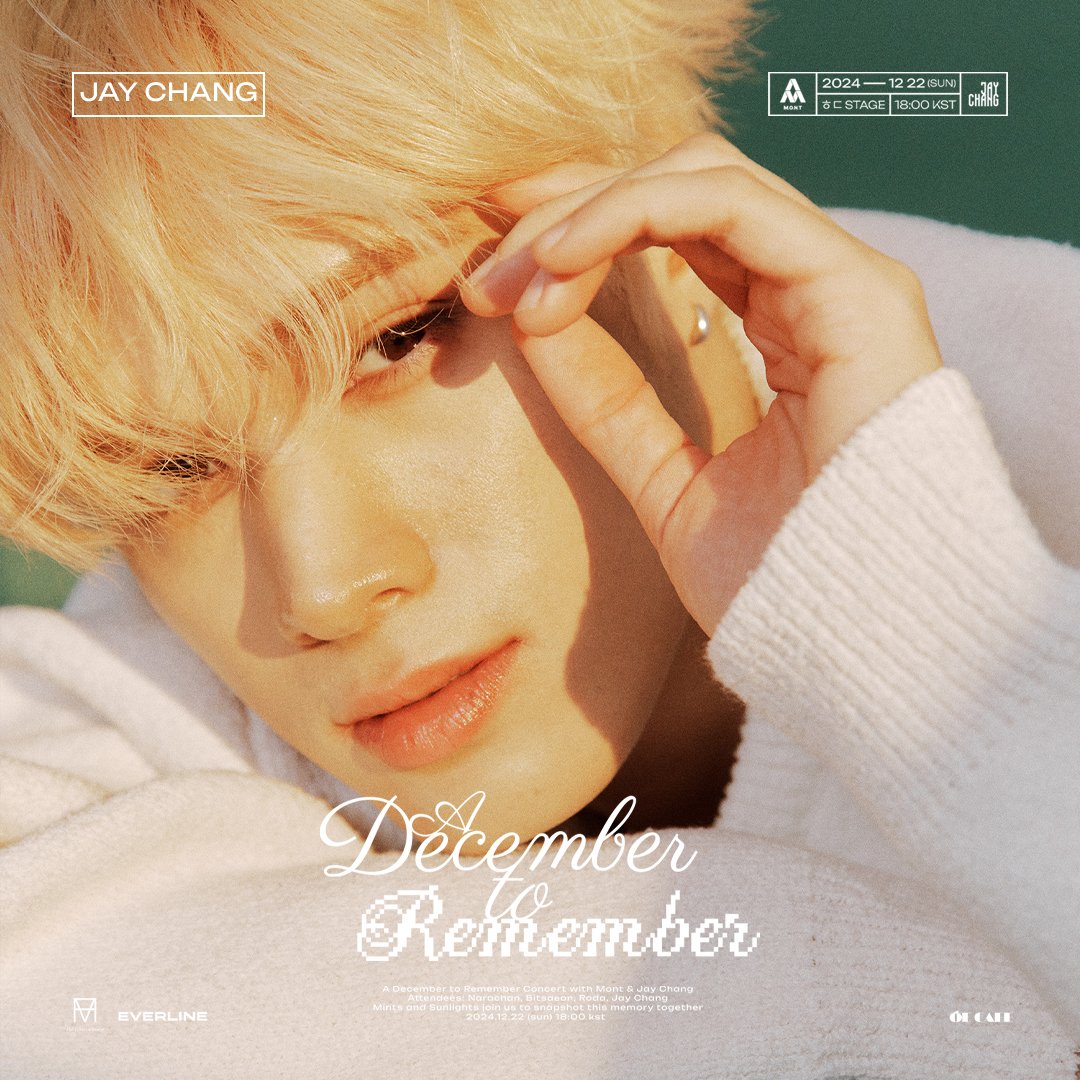 EVERLINESHOP's tweet photo. [📢] #몬트 #MONT #제이창 #JayChang
2024 M.O.N.T X JAY CHANG CONCERT [A December to Remember]
✨ SPECIAL POSTER JAY CHANG✨ 
🎤SET LIST SPOILER🎤

🎫에버라인 샵
🔗 https://t.co/YC7uzbWSLi
🔗 https://t.co/KJmuFs90M9

#2024_MONT_X_JAYCHANG_CONCERT
#A_December_to_Remember 
#에버라인 #EVERLINE