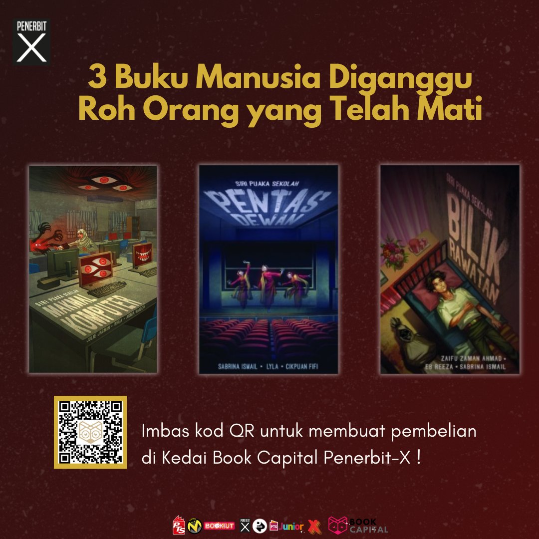 PenerbitX's tweet photo. Mendengar cerita roh seseorang yang meninggal dunia dikatakan boleh kembali ke dunia nyata jika mereka mempunyai urusan yang belum selesai, atau jika mereka meninggal dalam keadaan tragis.
Roh ini sering digambarkan sebagai entiti yang tidak tenang dan akan mengganggu manusia yang lemah emosinya.Dikatakan juga ada jin yang berniat untuk menakutkan atau mencederakan manusia. Adakah semua itu benar atau rekaan semata-mata?

#bacalokal #sapotlokal #terlarisPBAKLPTS #top10PBAKL #rakPTS #bukupts #BookCapital #EBaucarMadani #KomikM #PenerbitX #PutehPress #Bookiut #PTSJunior #nadiperjuanganbahasa #24tahunmemandaikanbangsa #jelajahbukupts #booktokmalaysia