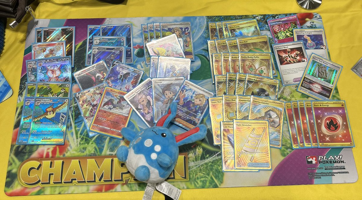 27th (Top 32) at Toronto regionals with “the only option” Charizard! Was stoked to get my first Day 2 and most certainly did not expect to net dollars from Big Pikachu! I might need to get Metafy coaching on how to hit better matchups between though…

#PlayPokemon