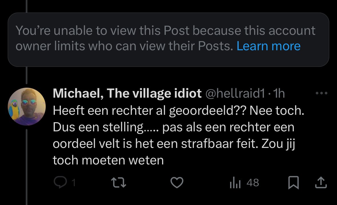 hellraid1's tweet image. Eigenlijk best sneu als @realtwitcourt je blokkeert om een feit dat gewoon klopt.