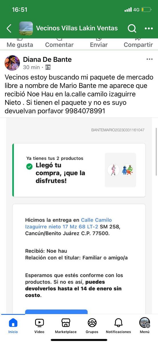 SayJhSA's tweet photo. @Mercadolibre porque no haces nada con la estafa que están haciendo los respartidores en Cancún. Esperas un paquete nunca llaman y te llega la notificación que alguien más recibió tu paquete. Nunca me llamaron o autoricé que nadie más recibiera mi paquete. https://t.co/ELrZ01DQ2B