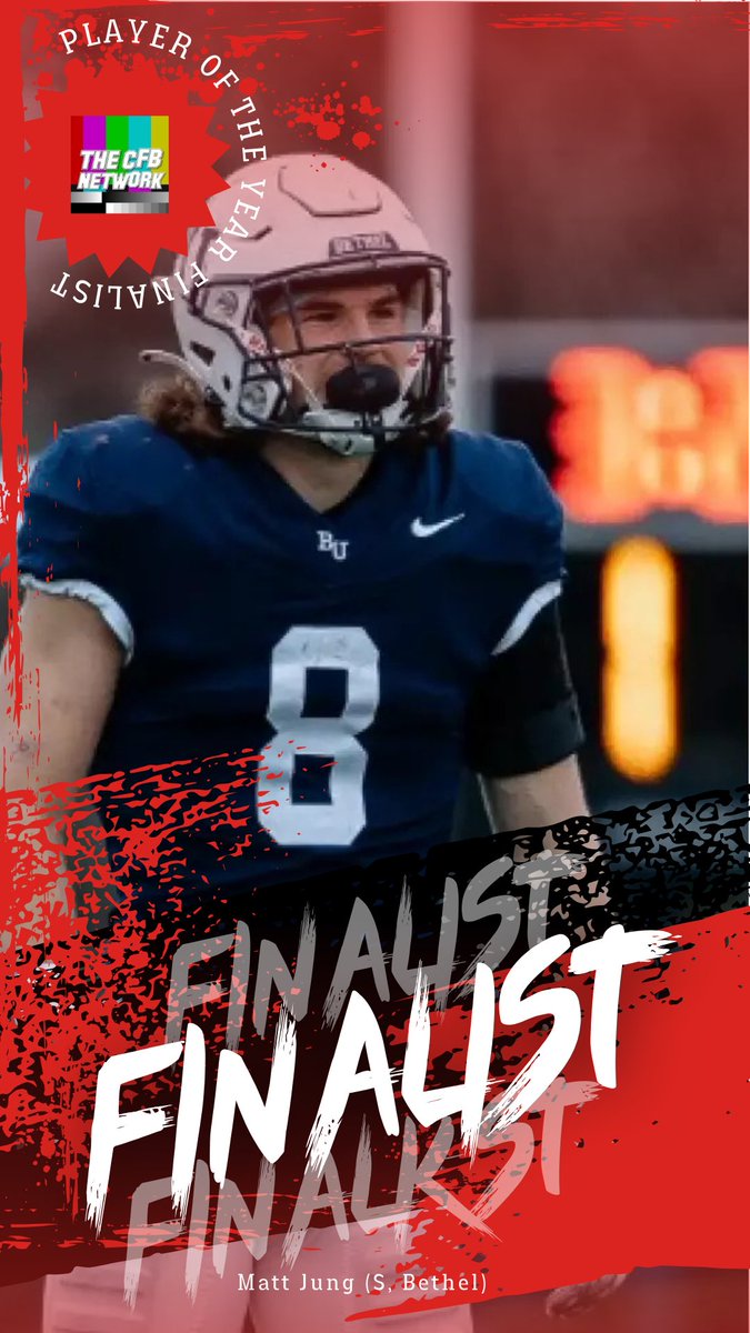 Here are the finalists for the CFBNETWORK D-3 Defensive Player of the Year Award! (Part 1/2)

Charlie Patterson (LB, <a href="/HSUCowboys/">Hardin-Simmons Cowboy Football</a>)
Dawson Dietz (DT, <a href="/WJFootball/">W&J Football</a>)
Chance Knight (DL, <a href="/Marietta_FB/">Marietta College Football</a>)
Matt Jung (S, <a href="/BethelRoyalsFB/">Bethel Football</a>)

#d3fb 

Voting is OPEN (Link in pinned tweet)