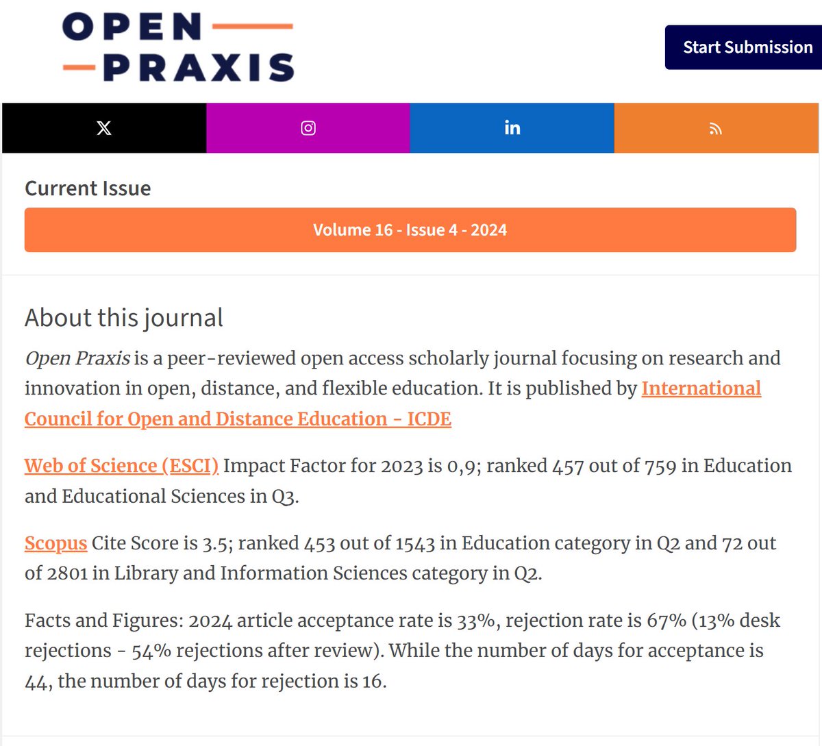 Open Praxis (@openpraxis_icde) on Twitter photo The latest issue of Open Praxis is out!
👉openpraxis.org
<a href="/icde_org/">ICDE International Council for Open & Distance Ed.</a> <a href="/arasbozkurt/">Aras Bozkurt</a> The latest issue of Open Praxis is out!
👉openpraxis.org
<a href="/icde_org/">ICDE International Council for Open & Distance Ed.</a> <a href="/arasbozkurt/">Aras Bozkurt</a>