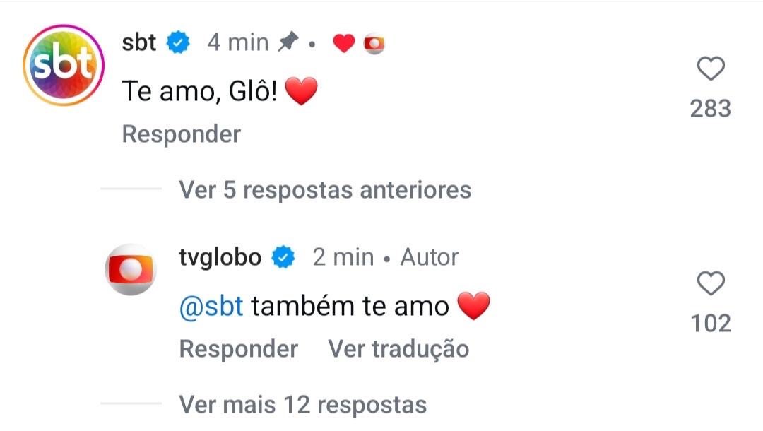 brenno__moura's tweet photo. MEU DEUS O SBT SE DECLARANDO PRA GLOBO 😭😭😭😭😭😭❤️

#MelhoresDoAno #Domingão #ProgramaSilvioSantos https://t.co/elIT0xc370