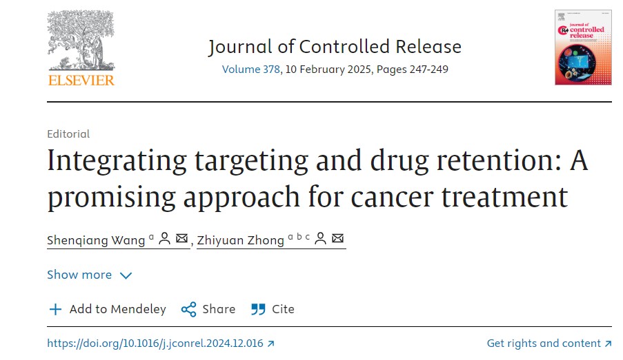 JCRnEDITORS's tweet photo. [Editorial] Integrating targeting and drug retention: A promising approach for cancer treatment.
| Zhiyuan Zhong, Soochow Univ. |
#targeting #DrugRetention
https://t.co/wqt4ILvjq0 https://t.co/k6QbXrT92R