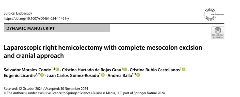 Salvador Morales Conde (@smoralesconde) on Twitter photo Just published!!β¦A dynamic manuscript with a video
The standardized technique to perform a Right Hemicolectomy with CME and Cranial Approach
We think Cranial Approach is the way to go to perform a safe and a reproducible technique
<a href="/EAES_eu/">EAES</a> <a href="/CirugiaHosp/">Cirugia General. Hosp. Univ. Virgen Macarena</a> <a href="/aecirujanos/">aecirujanos</a> Just published!!β¦A dynamic manuscript with a video
The standardized technique to perform a Right Hemicolectomy with CME and Cranial Approach
We think Cranial Approach is the way to go to perform a safe and a reproducible technique
<a href="/EAES_eu/">EAES</a> <a href="/CirugiaHosp/">Cirugia General. Hosp. Univ. Virgen Macarena</a> <a href="/aecirujanos/">aecirujanos</a>