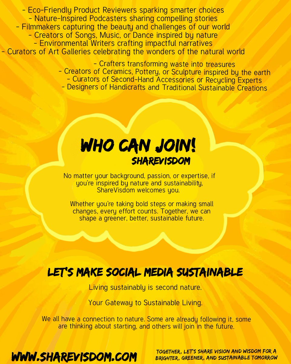 ShareVisdom's tweet photo. 🌟 Build Your Profile | Join the Sustainability Movement | Inspire and Be Inspired #ShareWisdom #TogetherForChange #GreenInnovation #CollaborationForGood #EcoLeaders #InspireChange #SustainableLiving #EcoFriendly #GoGreen #SustainabilityMatters https://t.co/5MtwzY6d79