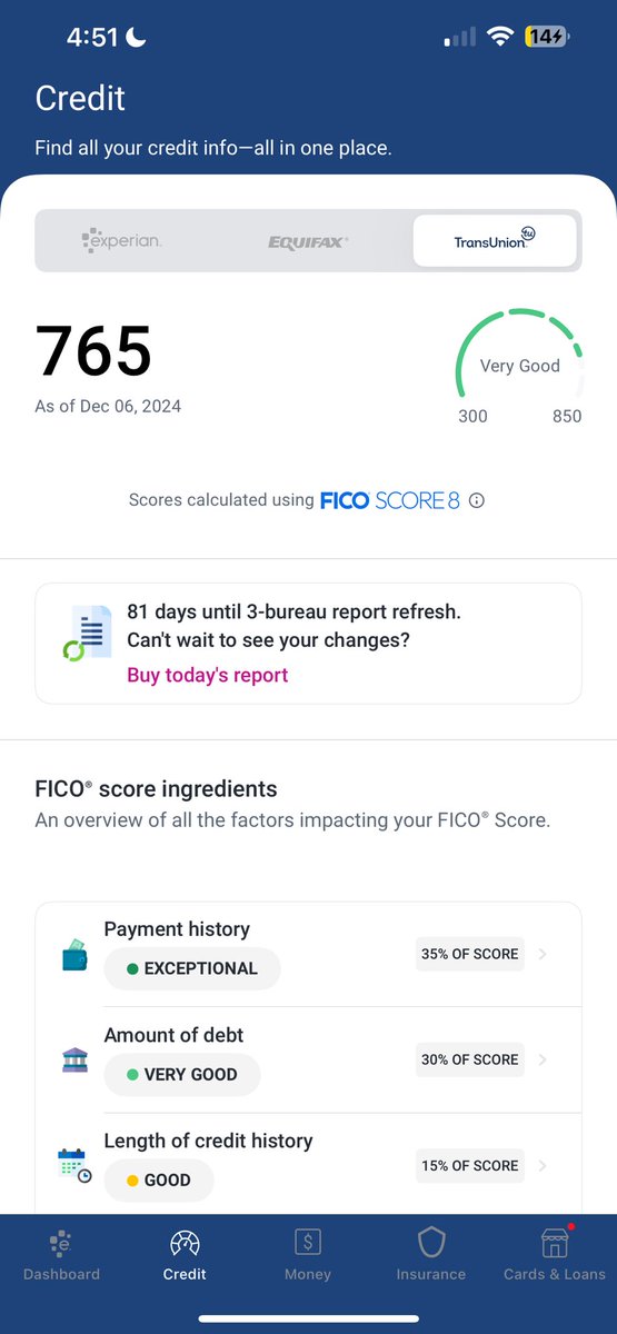 laquanna___'s tweet photo. Imagine being in my program less than 3 months &amp; you're able to join the 700 club, &amp; use your credit scores with CONFIDENCE 🥳 There's no better feeling than waking up to seeing the Amazing progress you've made in my credit repair program. Text "Credit" to 786-919-8790. https://t.co/4wXoZnBGro