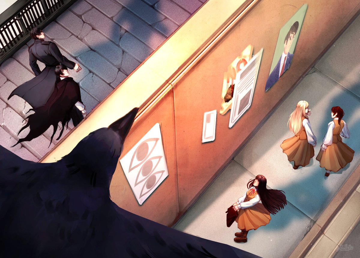 I can finally share my piece for <a href="/WindowToWorlds/">Window to Worlds zine | 2024 edition out now!</a> 
This year i decided to draw my OCs that I've been writing since middle school. They have come a long way! 
Please do check out all the participants' artworks as well! 
#oc #ArtistOnTwitter #originalcharacters