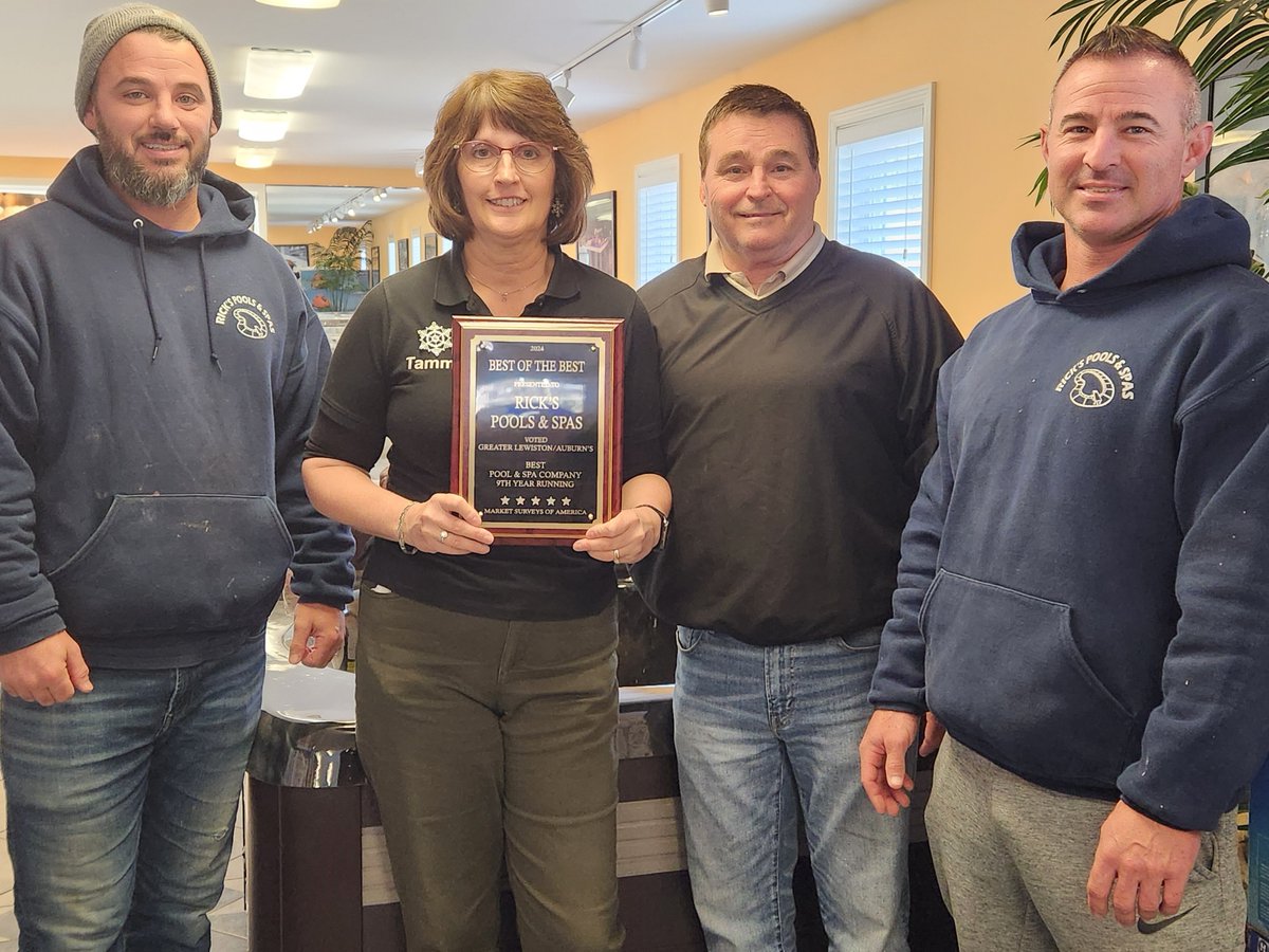 RicksPools's tweet image. A big THANK YOU to everyone who voted for us again as the Best Pool &amp;amp; Spa Company for the 9th year running!  We are so very thankful &amp;amp; blessed to have such an amazing group of people working with us! We work really hard to provide great service &amp;amp; experience for our customers &amp;amp;...