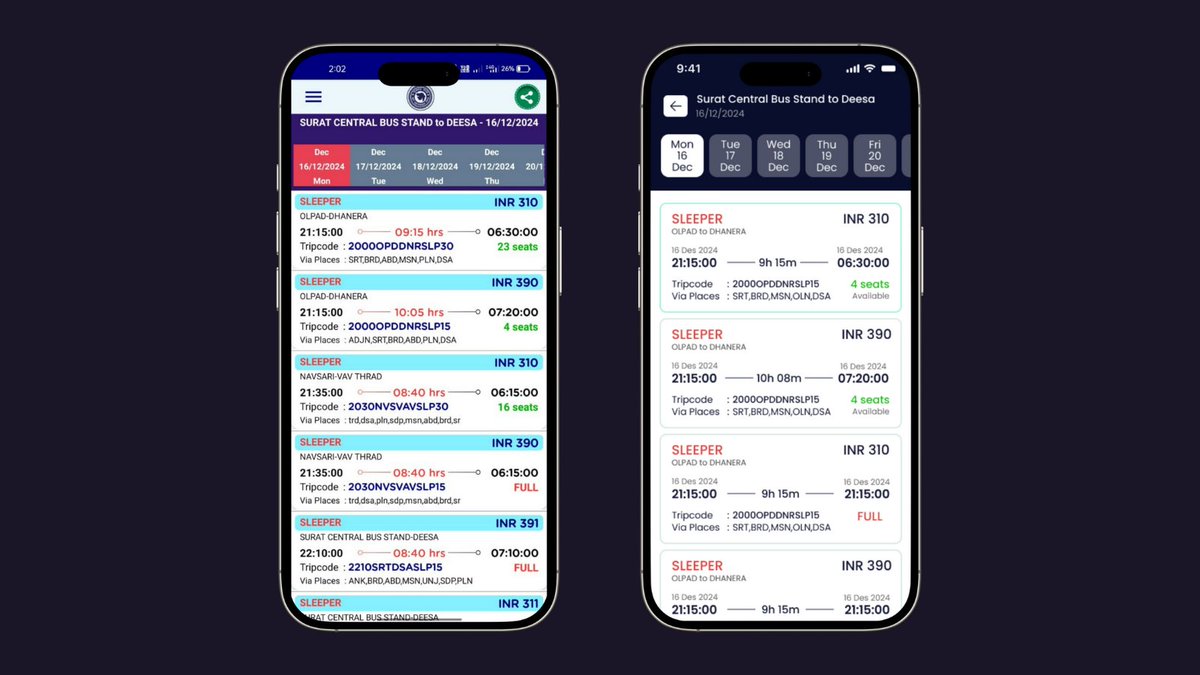 Kamlesh10216827's tweet image. Day 3/30: #30DayUIUXChallenge 🚀 Redesigned the Gujarat State Road Transport Corporation (GSRTC) bus schedule page for a cleaner, user-friendly experience. 🚌📅 Focused on usability &amp;amp; modern design. Feedback welcome! 💬 #UIDesign #UXDesign #GSRTC