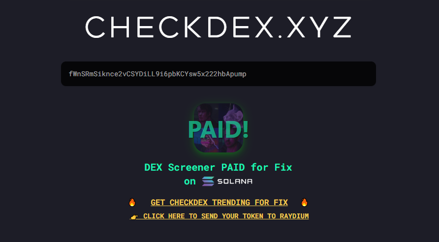 FixOnSolana's tweet photo. Something that $fix the bros
dex paid https://t.co/M9gceDfa35