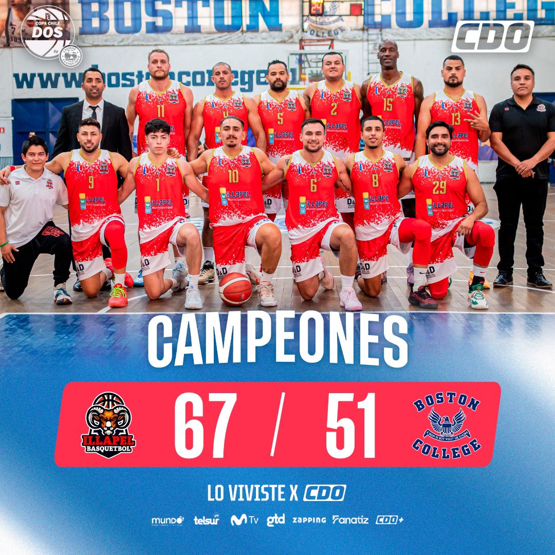 canal_CDO's tweet photo. ILLAPEL ES EL CAMPEÓN🐐🏆

El conjunto del norte se consagró como campeón de la Copa Chile DOS by Cecinas Llanquihue tras vencer a Boston College en una gran final💪🔥

Revive el juego en https://t.co/wMN8M7th8C y la app de CDO+🤝

#LNBxCDO #CDOelcanaldetodoslosdeportes https://t.co/lBS0AKUIDO