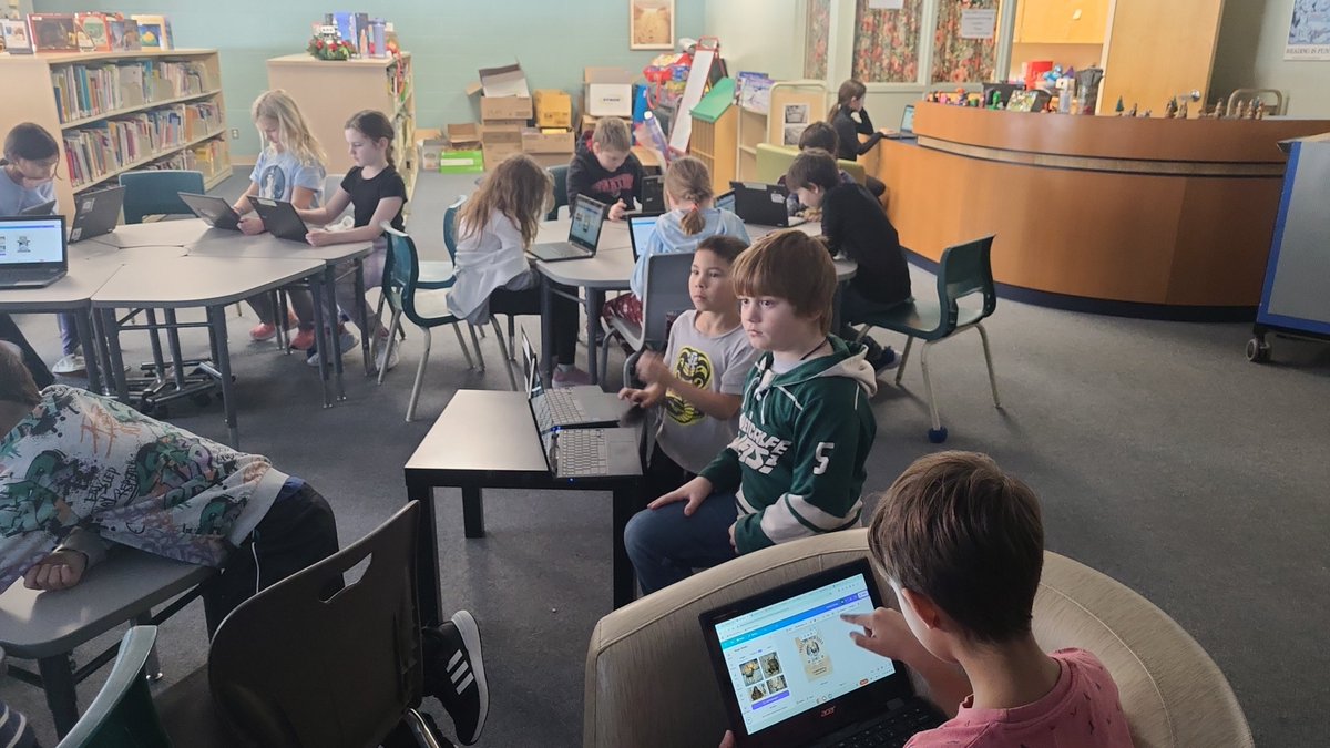 Students had a fantastic time  with <a href="/HBilder/">Heather Bilder</a> learning the ins and outs of Canva! ✨ We created lost reindeer posters and she even showed our grade 3 students how to use AI to create their pictures! 🦌🎄 The students loved combining creativity with technology! <a href="/StMaryOCSB/">St. Mary School</a>