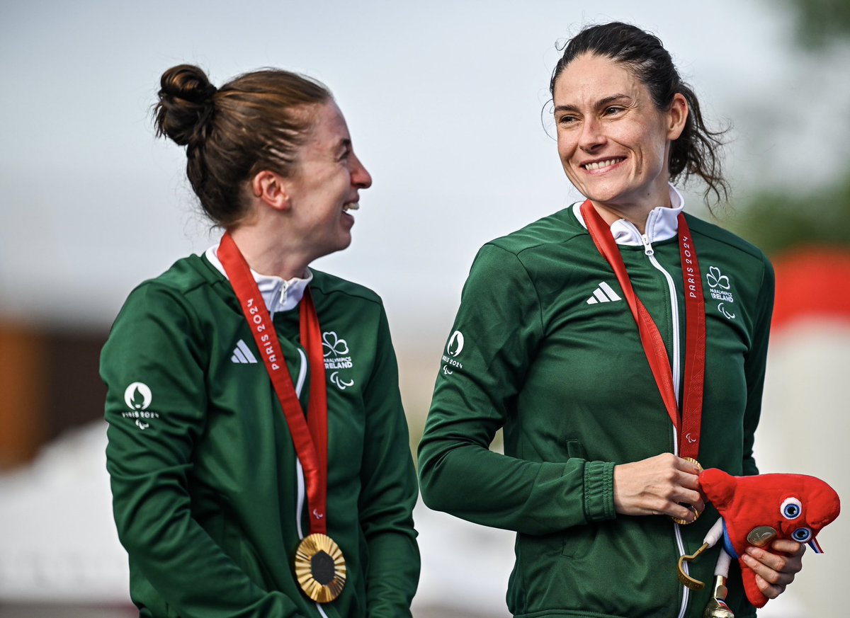 visionsportsirl's tweet photo. I’m representing visually impaired children and adults at home to believe in themselves and that you can achieve” - @KatieGDunlevy 
RTE Sports Team of the Year - Katie-George Dunlevy &amp; Linda Kelly. What a pair 🙌🤩 https://t.co/fL2Mme9ELu